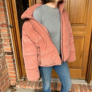 AMERICAN EAGLE ROSE PINK PUFFER JACKET